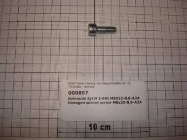Zylinderschraube DIN912,m.Innensechskant, M8x22mm,8.8,verzinkt