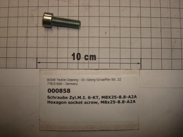 Zylinderschraube DIN912,m.Innensechskant, M8x25mm,8.8,verzinkt