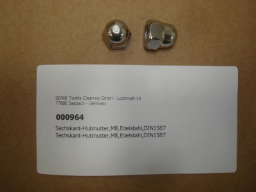 Hexagon cap nut, M8, stainless steel, DIN1587