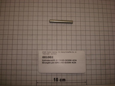Cylindrical pin,M6x45mm,galvanized