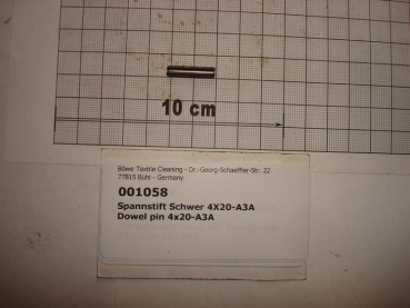 Dowel pin,DIN1481,4x20mm,stainless steel