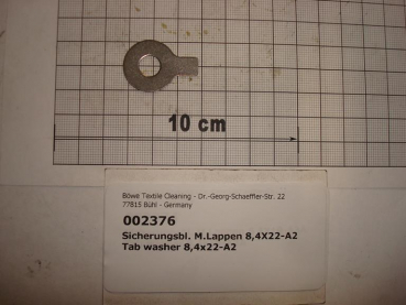 Locking plate,8,4x22mm,A2 stainless steel,DIN93