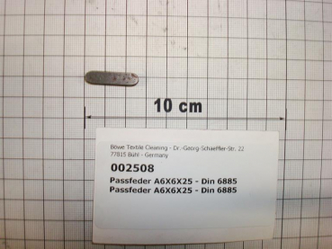 Fitting key,A6x6x25mm,DIN6885