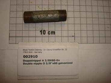 Double nipple,NIPV1006,3/8"x60mm,galvanized