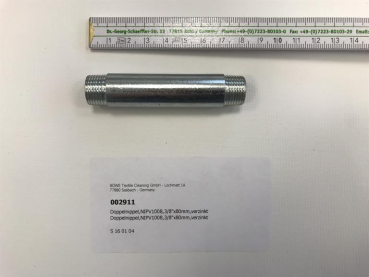 Double nipple,NIPV1008,3/8"x80mm, galvanized