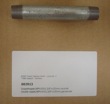 Double nipple,NIPV1010,3/8"x100mm, galvanized
