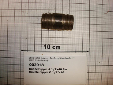 Double nipple,NIPS154,1/2"x40mm,black