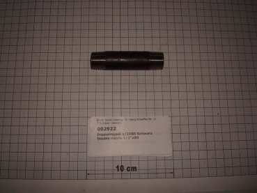 Double nipple,NIPS1508,1/2"x80mm,black