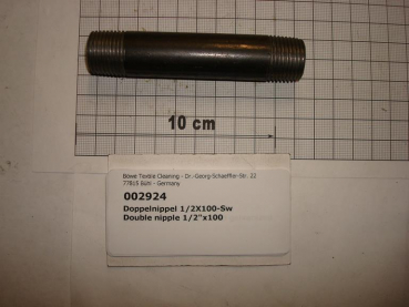 Double nipple,NIPS1510,1/2"x100mm,black