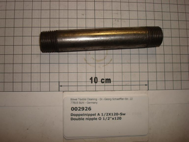 Double nipple,NIPS1512,1/2"x120mm,black