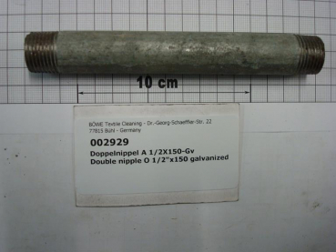 Double nipple,NIPV1515,1/2"x150mm,galvanized