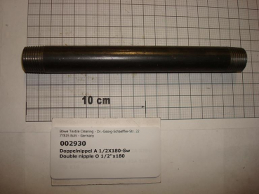 Double nipple,NIPS1518,1/2"x180mm,black