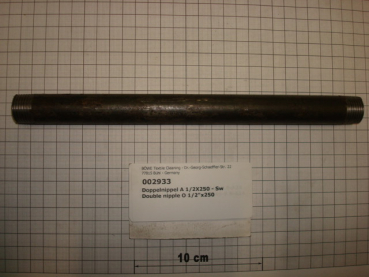 Double nipple,NIPS1525,1/2"x250mm,black