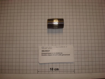 Double nipple,NIPV204,3/4"x40mm,galvanized
