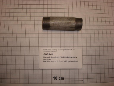 Double nipple,NIPV2008,3/4"x80mm,galvanized