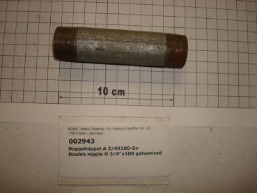Double nipple,NIPV2010,3/4"x100mm,galvanized