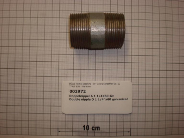 Double nipple,NIPV3206,1 1/4"x60mm,galvanized