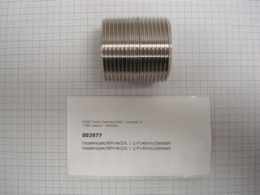 Double nipple,NIPV4A324,1 1/4"x40mm,stainless steel
