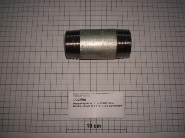 Double nipple,NIPV4010,1 1/2"x100mm,galvanized