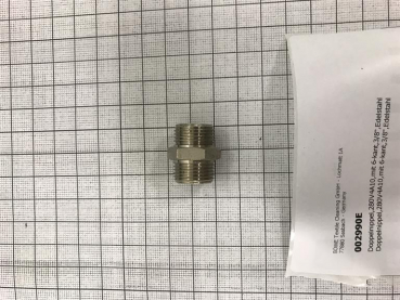 Double nipple,280V4A10,with hexagon,3/8", stainless steel