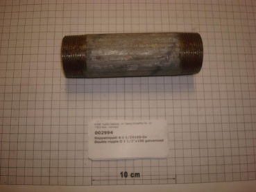 Double nipple,NIPV4015,1 1/2"x150mm,galvanized