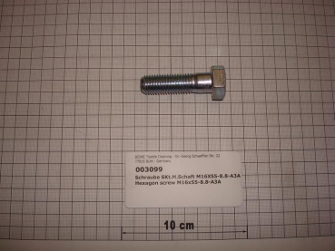 Hexagon screw DIN931,M16x55mm,8.8,galvanized