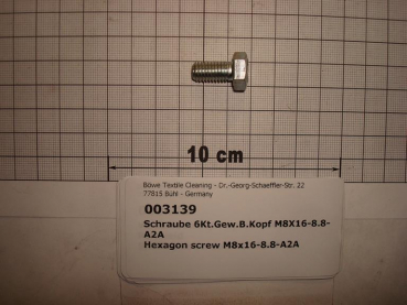 Hexagon screw DIN933,M8x16mm,8.8,galvanized