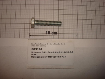 Hexagon screw DIN933,M10x50mm,8.8,galvanized