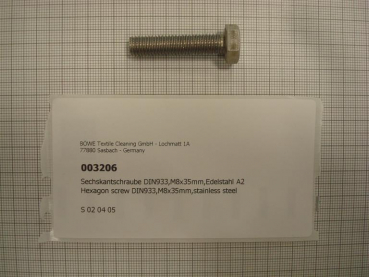 Hexagon screw DIN933,M8x35mm,stainless steel