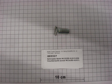 Countersink screw,DIN963,M12x30mm,4.8,galvanized