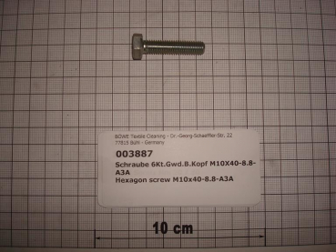 Hexagon screw DIN933,M10x40mm,8.8,galvanized