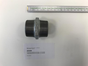 Double nipple,280V40,with hexagon,1 1/2", galvanized