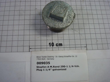 Plug,290V32,1 1/4",galvanized
