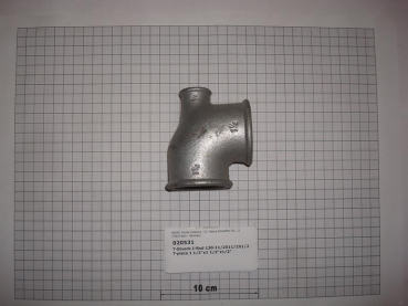 T-piece,reduced,130V404015,1 1/2"x1 1/2"x1/2",galvanized