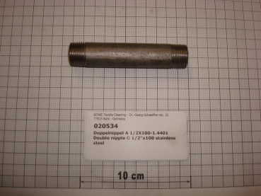 Double nipple,NIPV4A1510,1/2"x100mm,stainless steel