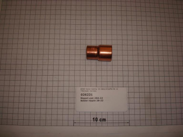 Solder nipple,28a-22mm,copper,DIN2863,Nr.5243