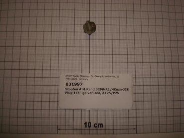 Plug,3049,1/4",square drive,brass,A125,P25