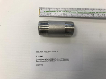 Double nipple,NIPV4A2006,3/4"x60mm,A4,stainless steel