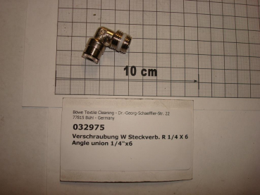Elbow plug connector,1/4"x6mm,brass