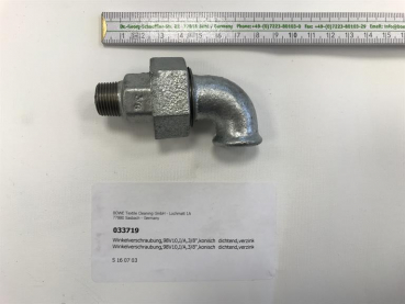 Elbow union,98V10,I/O,3/8",conical sealing,galvanized