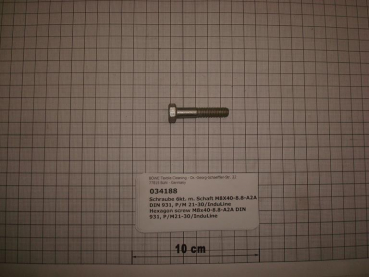 Hexagon screw M8x40-8.8-A2A P/M 21-30, InduLine
