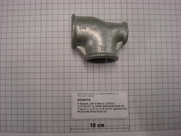 T-piece,reduced,130V323220,1 1/4"x1 1/4"x3/4",galvanized