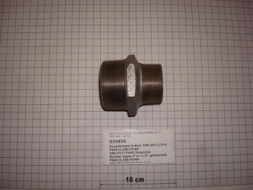 Double nipple,245V5040,with hexagon,reduced,2"x1 1/2",galvanized