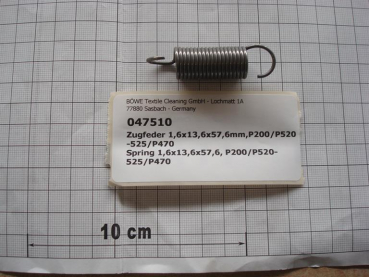 Spring 1.6x13.6x57.6, P200/P520-525/P470, auch für Kugelhahn