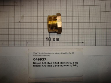 Reducing nipple,3241,O/I,3/4"x1/2",red brass