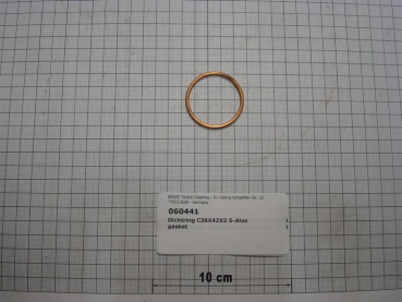 Copper sealing ring,36x42x2,5mm,DIN7603,P445,P470,SI70