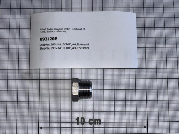 Plug,290V4A10,3/8",A4,stainless steel