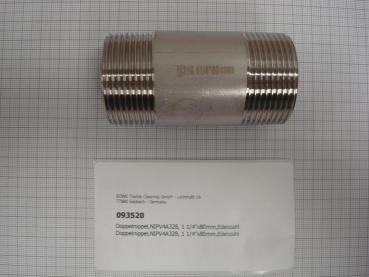 Double nipple,NIPDV4A328,1 1/4"x80mm,stainless steel