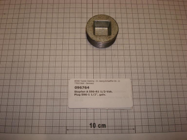 Plug,596V40,square drive,1 1/2",galvanized