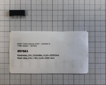 Reed relay,24V,1 NO,1A,Ri=2000 ohm